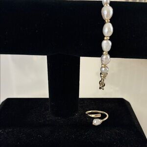Kendra Scott White Pearl Bracelet and Ring